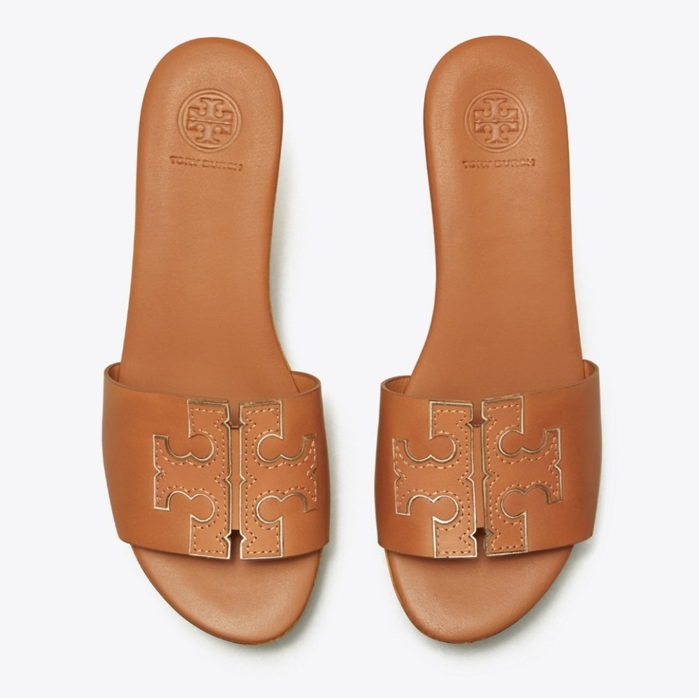 EUC Tory Burch Tan Wedges in box - Picture 2 of 13